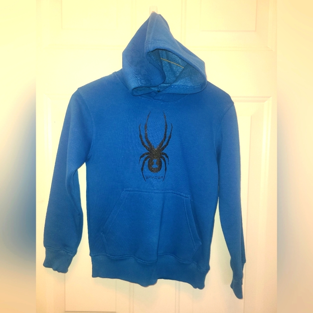 Spyder Blue Hoodie with Black Logo YS